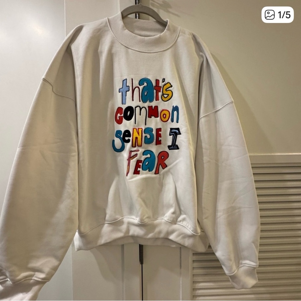 NWT BRETTS BITES That’s Common Sense I Fear Sweatshirt